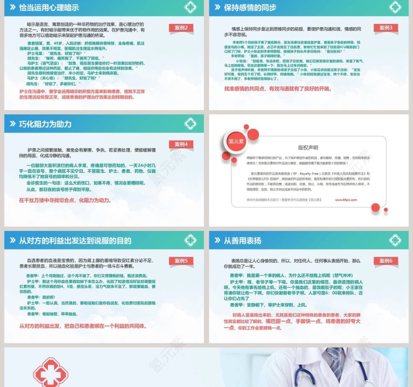 简约清新医患沟通技巧PPT模板第5张