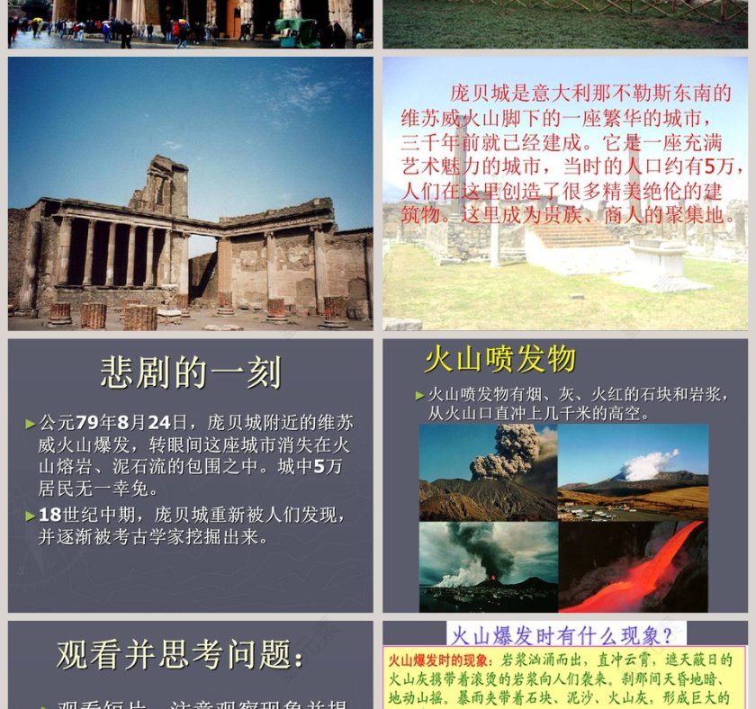 庞贝城的毁灭：古城灾难的PPT模板第2张