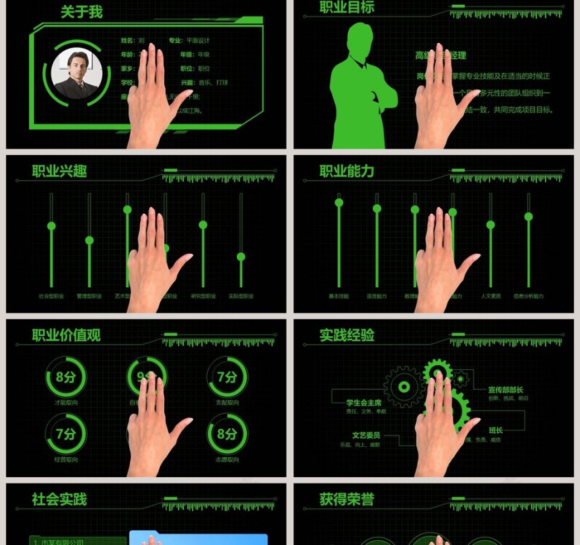 科技风职业生涯规划总结PPT第2张