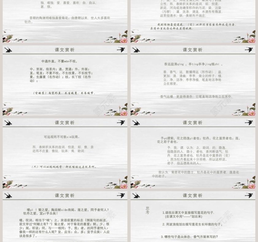 初中语文课件PPT《爱莲说 》       第3张