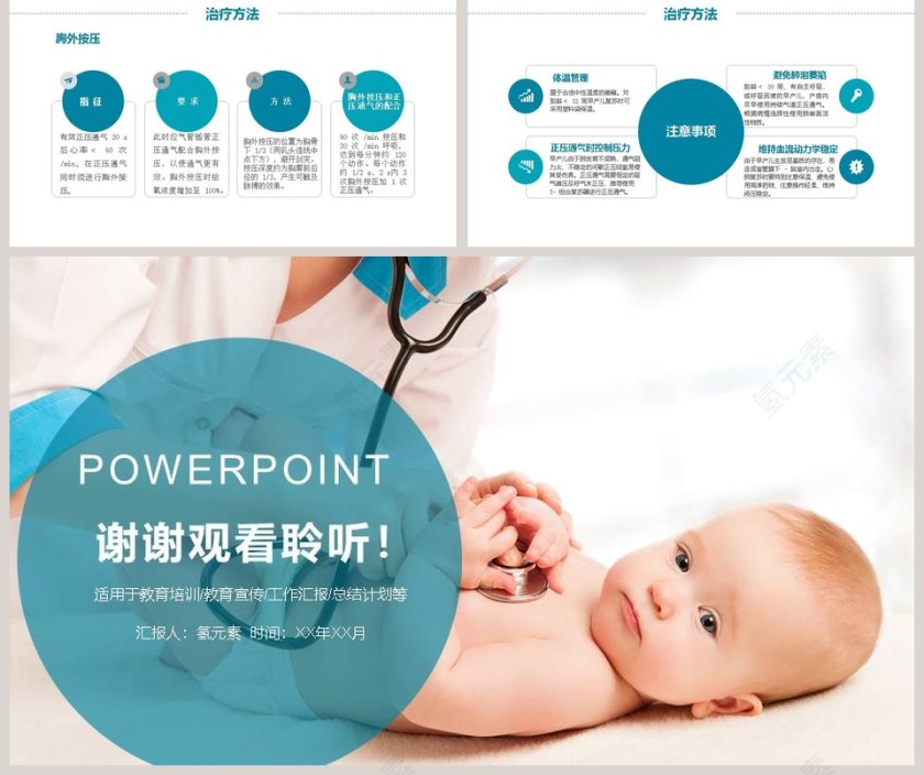 新生儿窒息复苏婴儿儿童护理动态PPT第5张