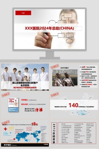 医院年度工作总结报告完整版pp