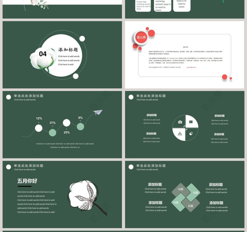 森林文艺模板计划总结PPT第4张