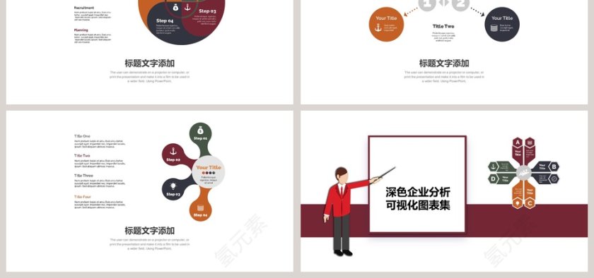 深色业绩分析可视化图表集第6张