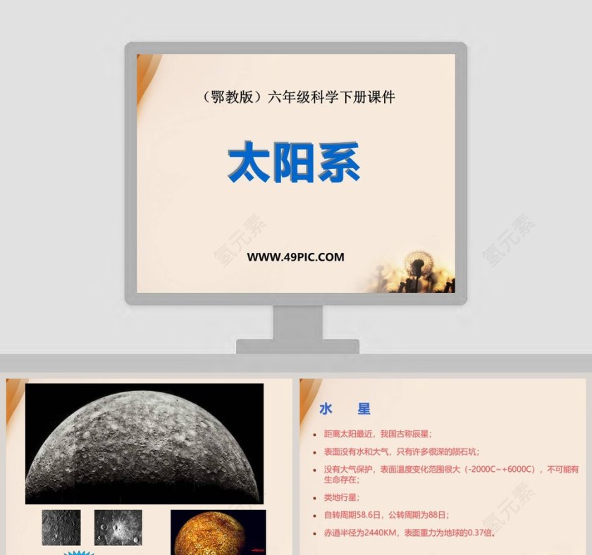 太阳系-鄂教版六年级科学下册课件教学ppt课件第1张