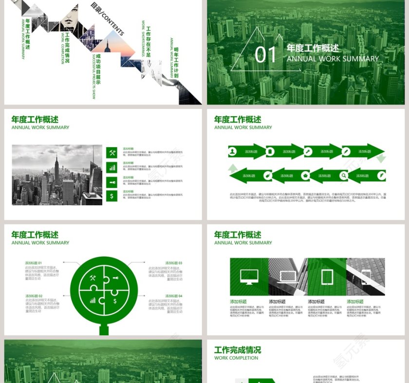 工作汇报年度总结PPT模板第2张