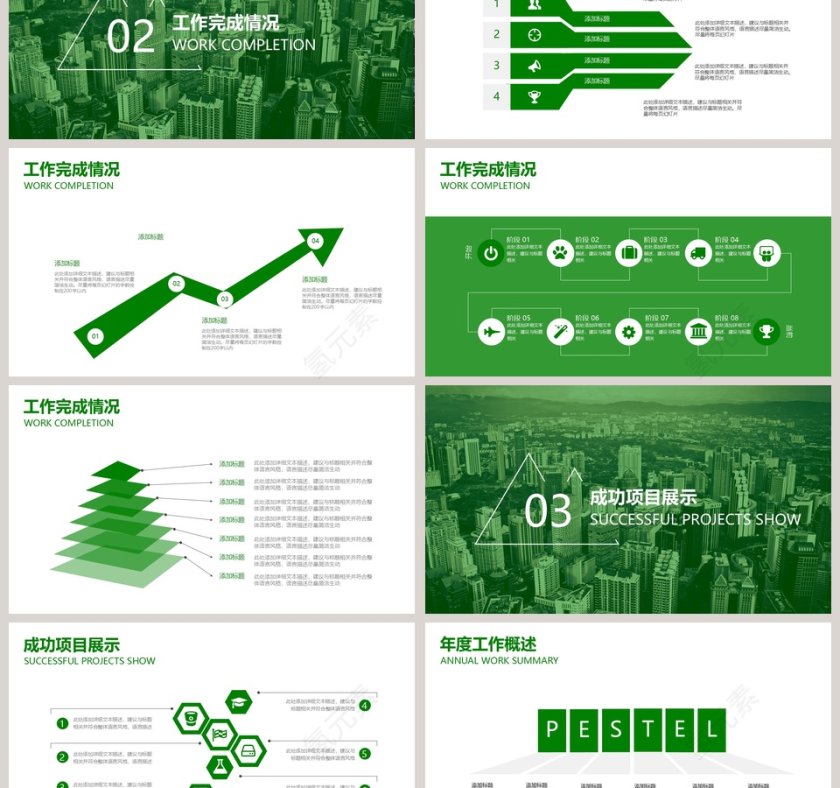工作汇报年度总结PPT模板第3张
