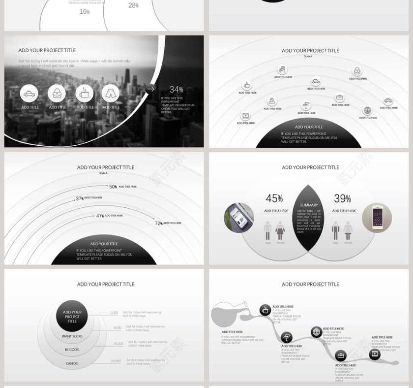 欧美极简PPT创意欧美杂志风创业书PPT模板 第4张