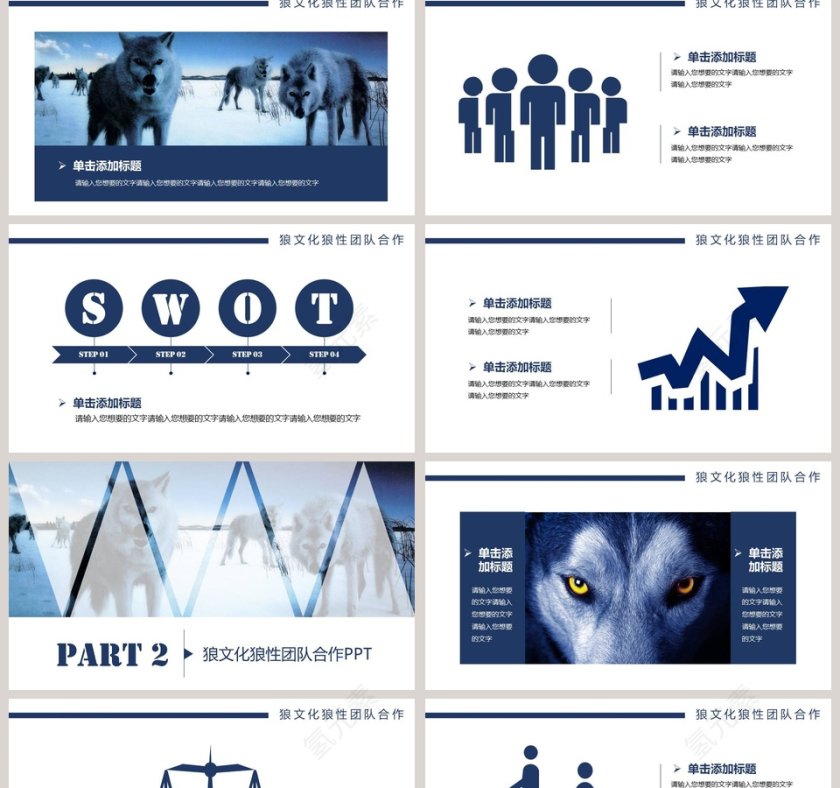 狼文化狼性团队合作PPT第2张