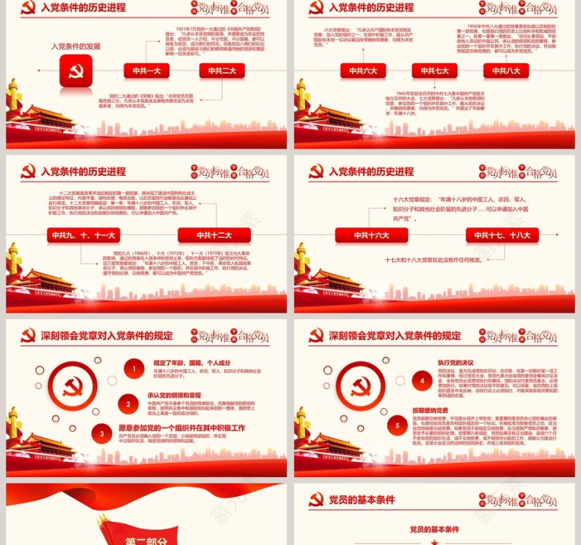 做新时代合格党员PPT模板   第2张