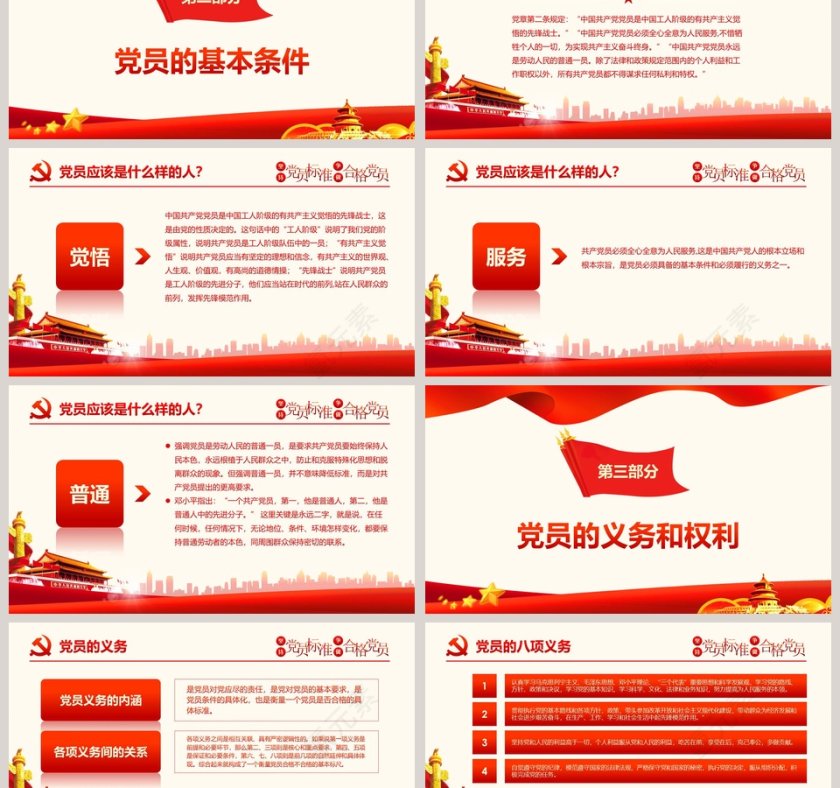 做新时代合格党员PPT模板   第3张