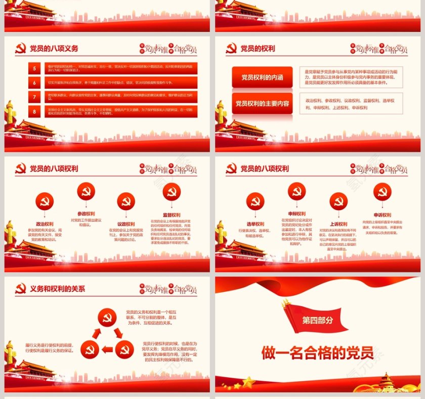 做新时代合格党员PPT模板   第4张