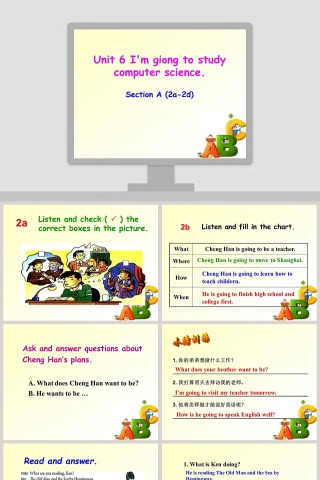 Unit 6 Im giong to study computer science-Section A 2a2d教学ppt课件