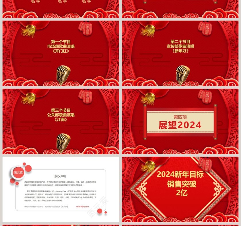 贺新春迎元旦年终总结汇报PPT模板第4张