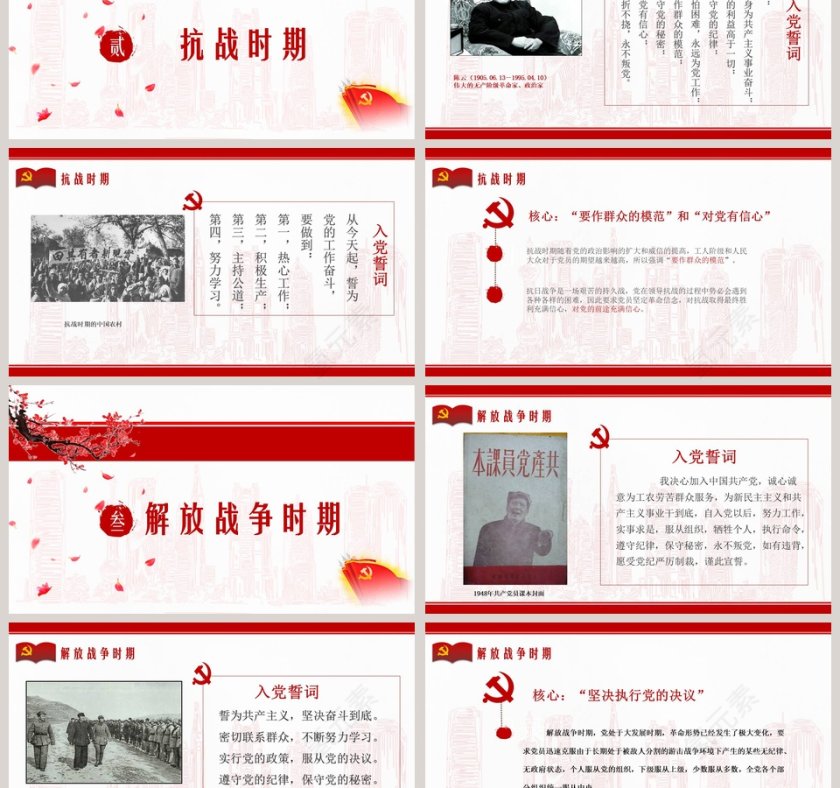 光辉的历程中国共产党党史党课入党申请学习ppt模板第3张