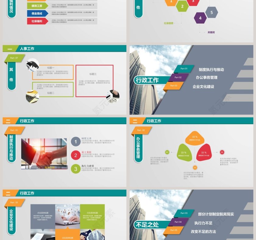 人事行政述职报告PPT模板第3张