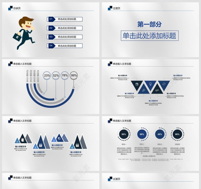 蓝色简约大气述职报告ppt模板第2张