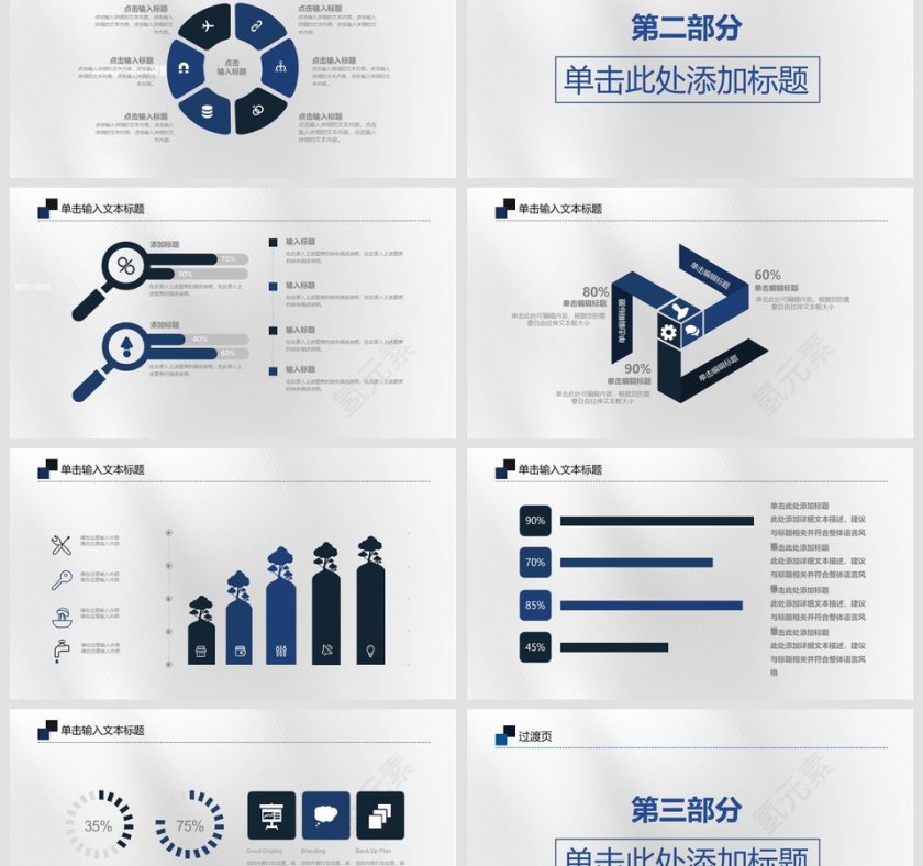 蓝色简约大气述职报告ppt模板第3张