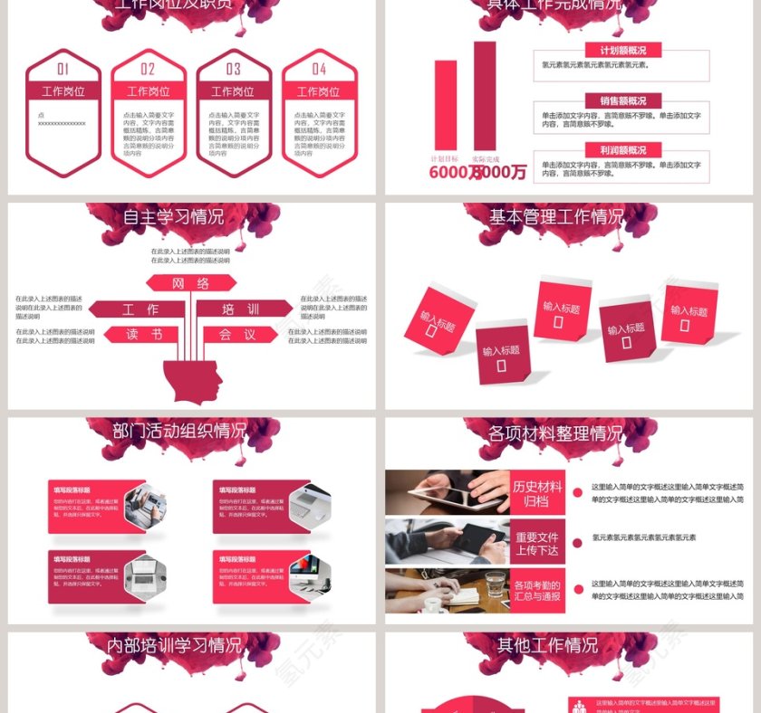 水墨红色述职报告PPT第2张