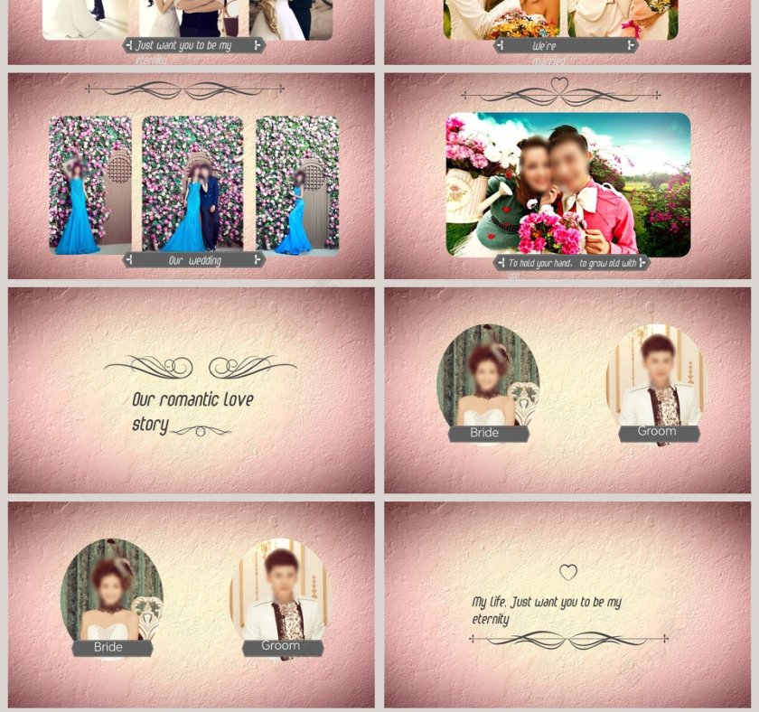 唯美大气风格爱情婚礼PPT 模板 第7张