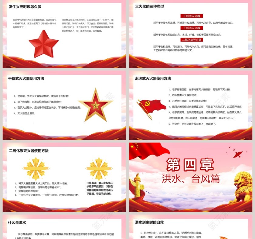 简约中国风全国防灾减灾日PPT模板第5张