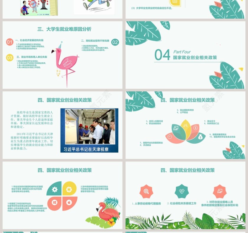 简约清新浅谈大学生就业指导PPT模板第4张