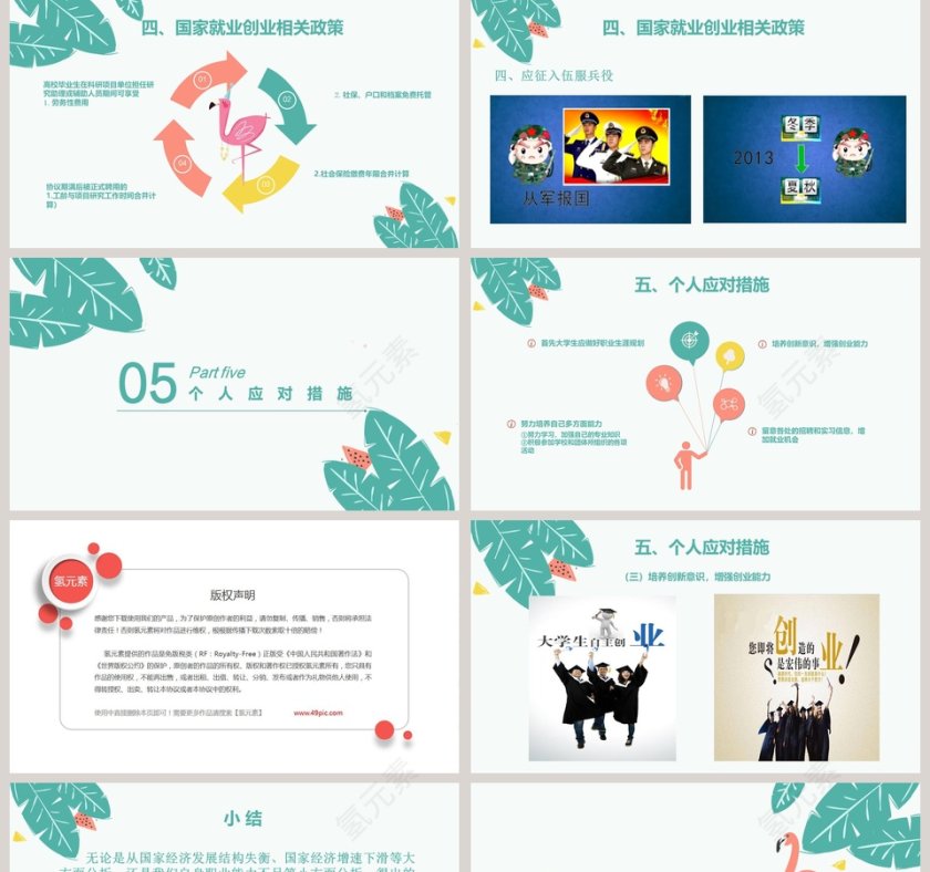 简约清新浅谈大学生就业指导PPT模板第5张