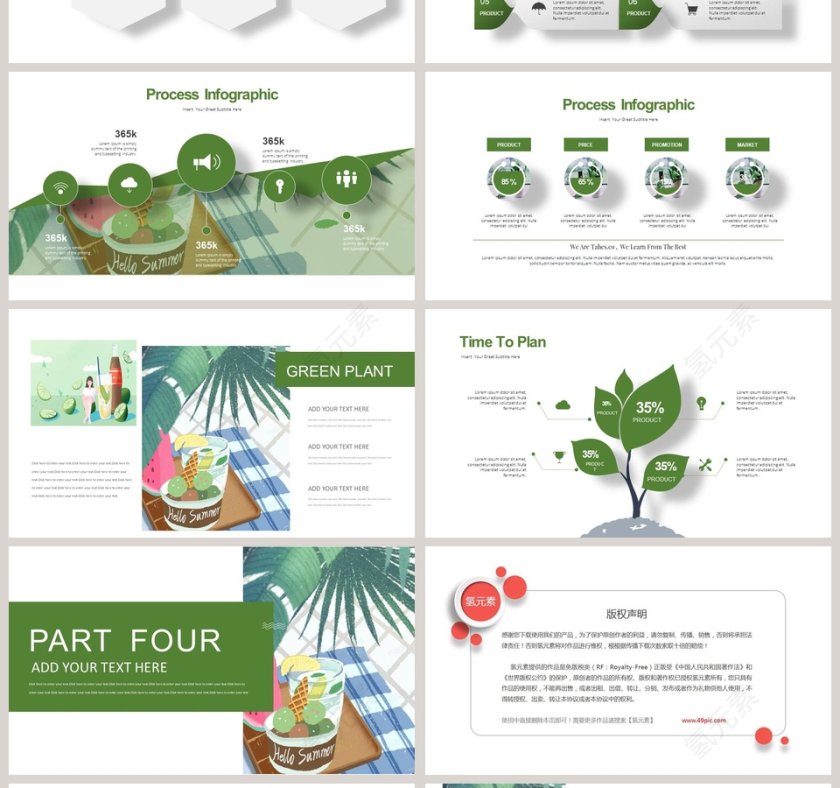 清新文艺田园风模板PPT 第4张