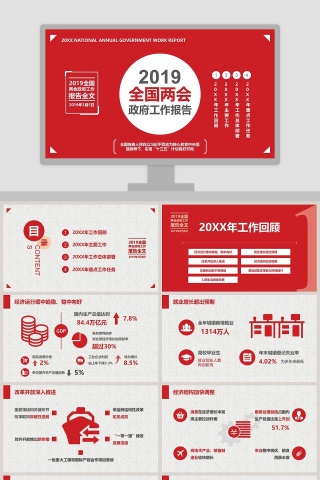 全国两会政府工作报告PPT模板