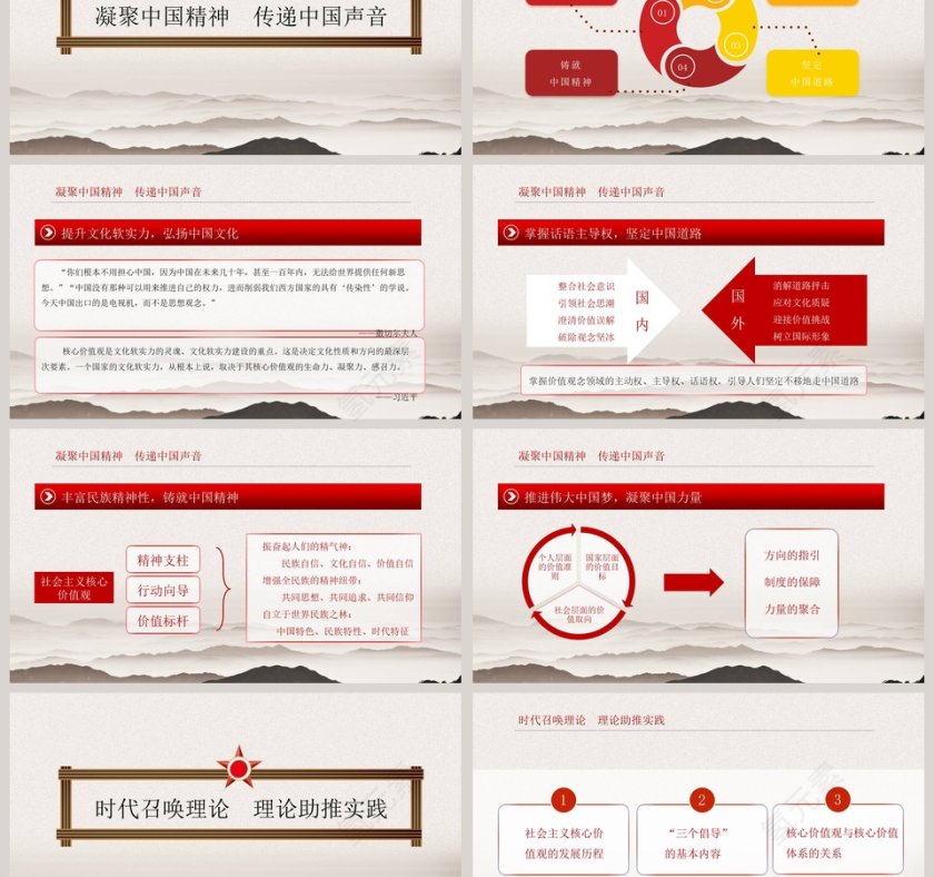 简约社会主义核心价值观PPT模板第3张