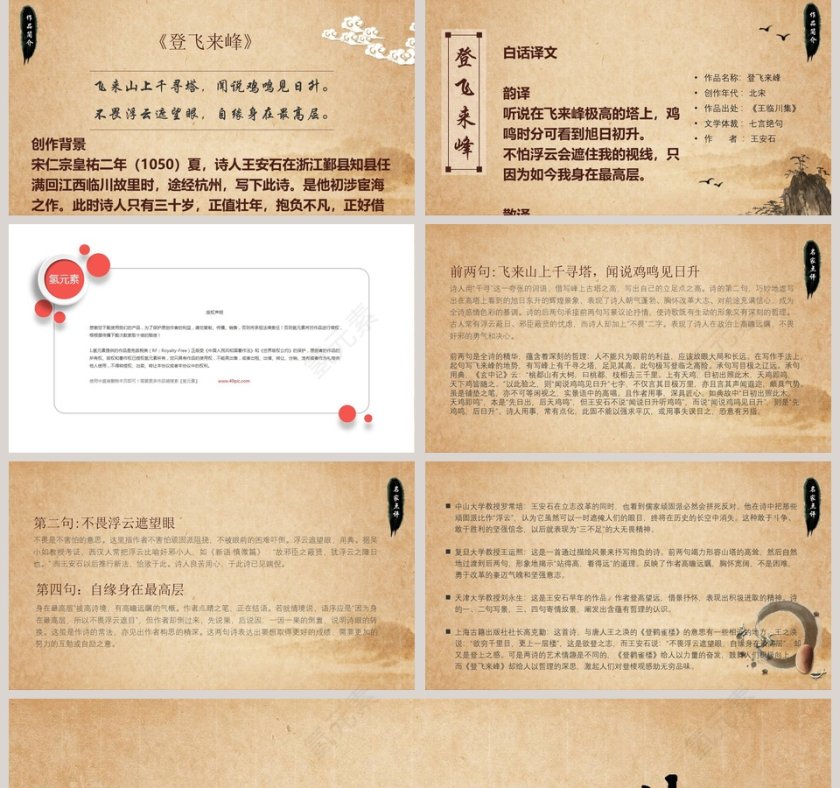 登飞来峰诗文解析读书分享会语文教师说课ppt 第2张