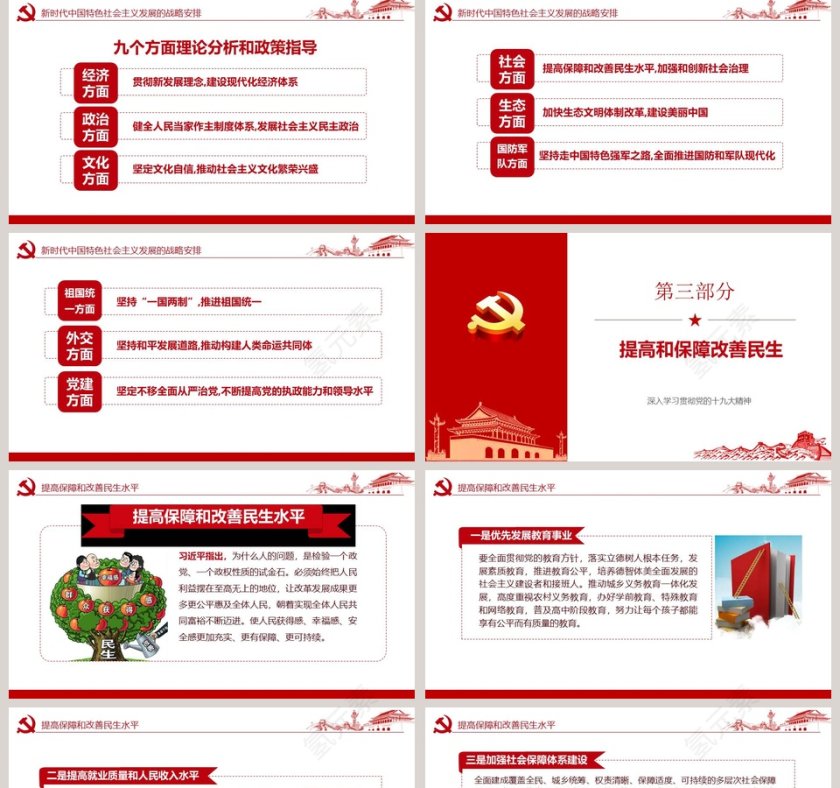 学习贯彻十九大精神解读习总书记大会报告PPT模板第5张