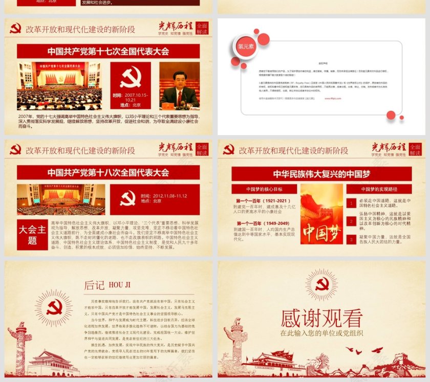 中国共产党党史及成就展党课PPT模板第11张