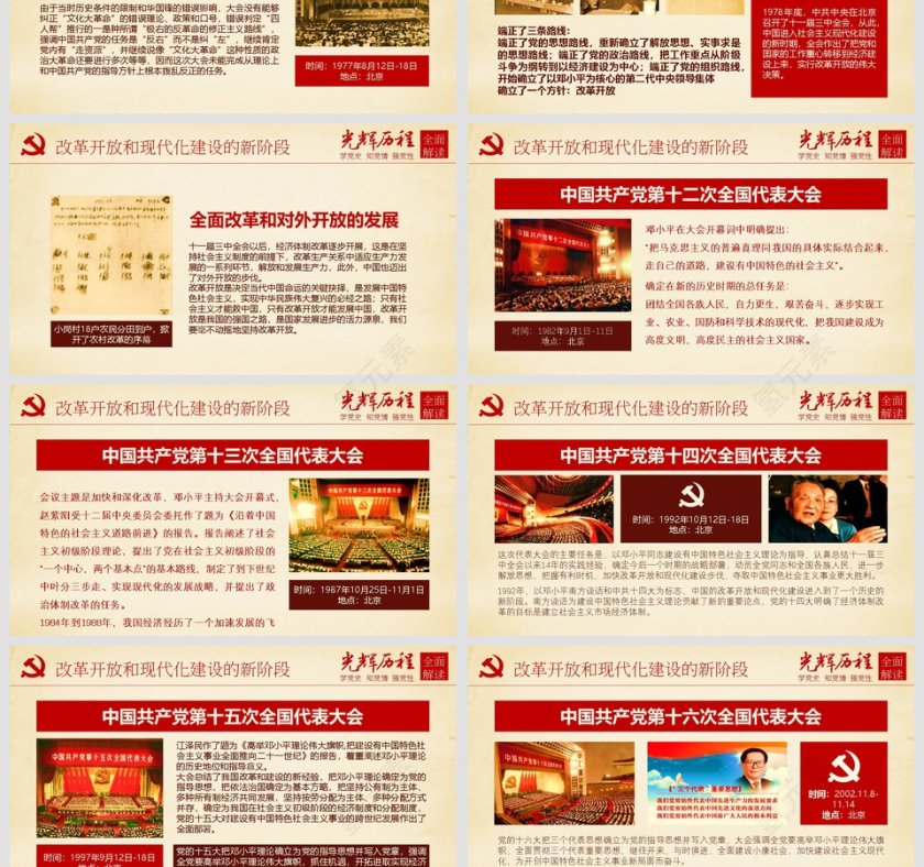 中国共产党党史及成就展党课PPT模板第10张