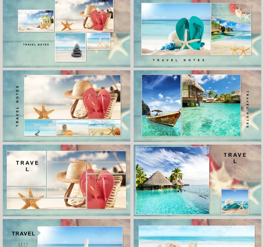 唯美青春旅游相册PPT模板第2张