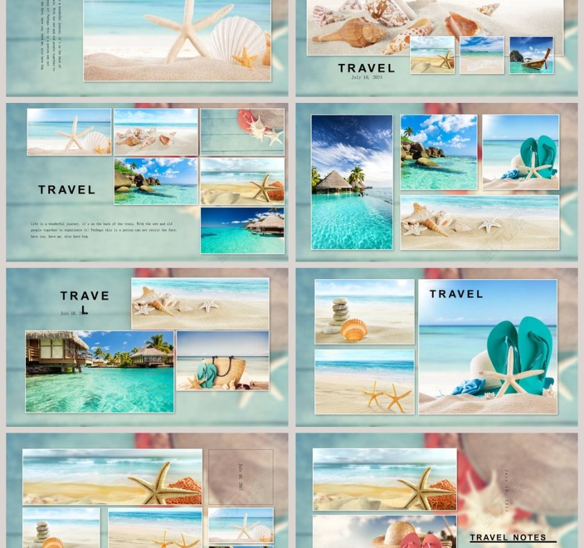 唯美青春旅游相册PPT模板第3张