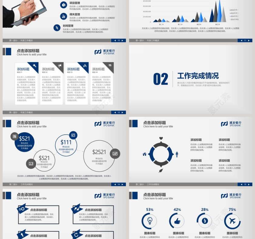 商务大气年度工作总结汇报PPT模板第3张