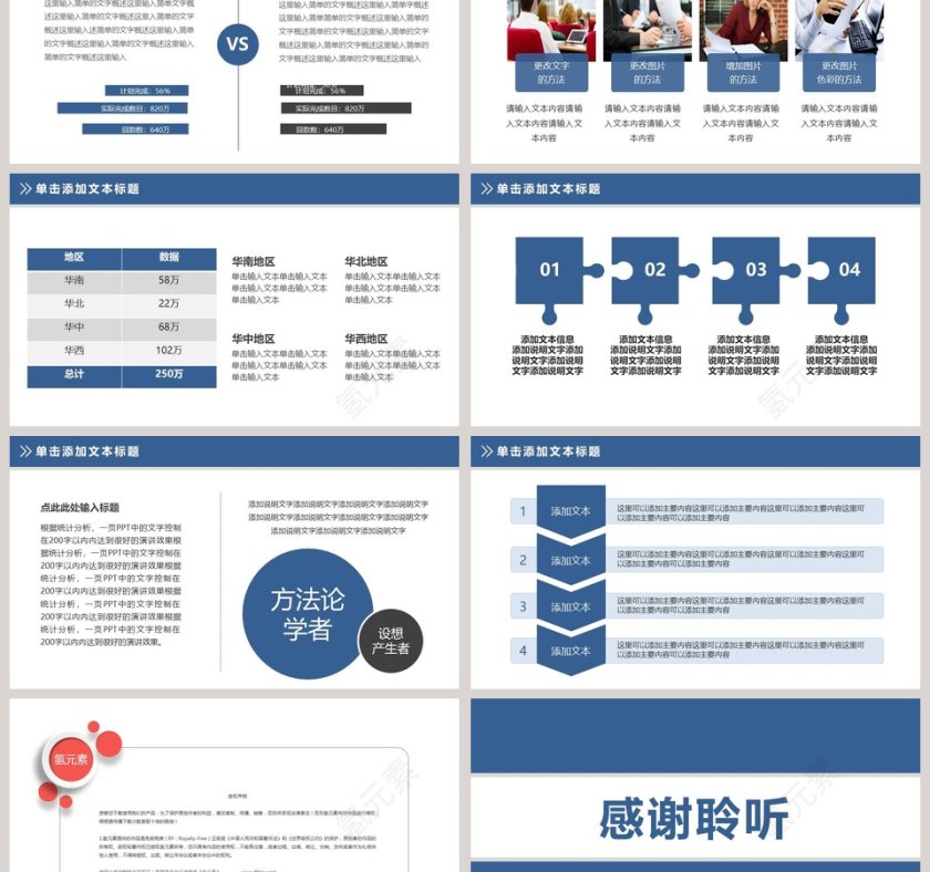 蓝色项目策划会议总结PPT模板活动策划PPT第6张