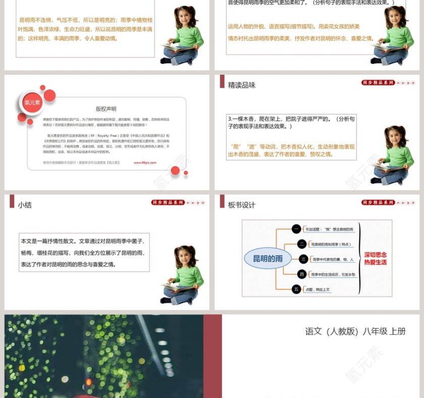 部编版八年级语文上册昆明的雨语文课件PPT第3张