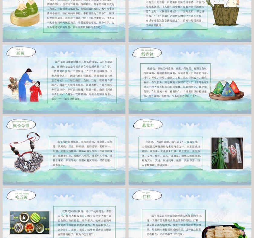 中国传统节日粽情端午节风俗介绍PPT第3张