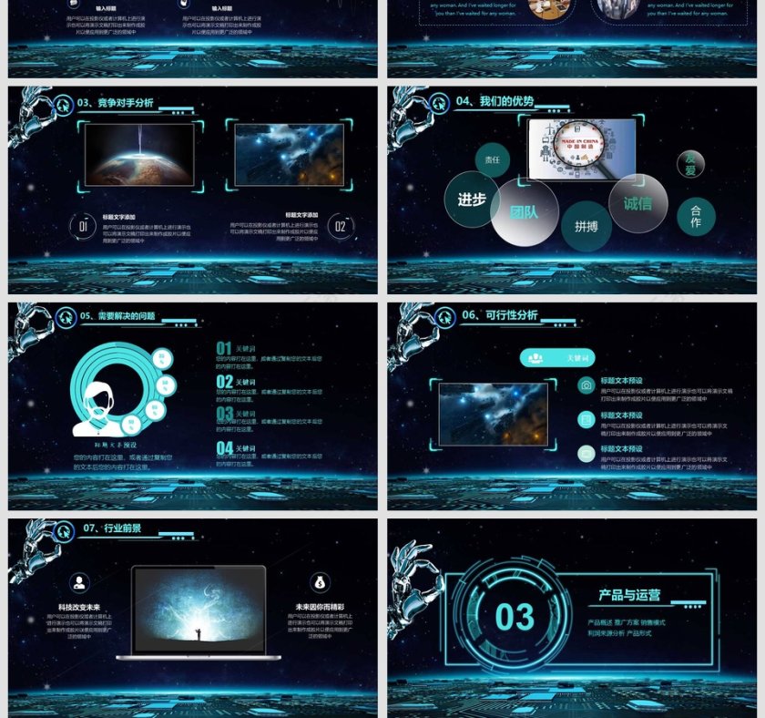 科技动感互联网创业计划书PPT商业计划书PPT第4张