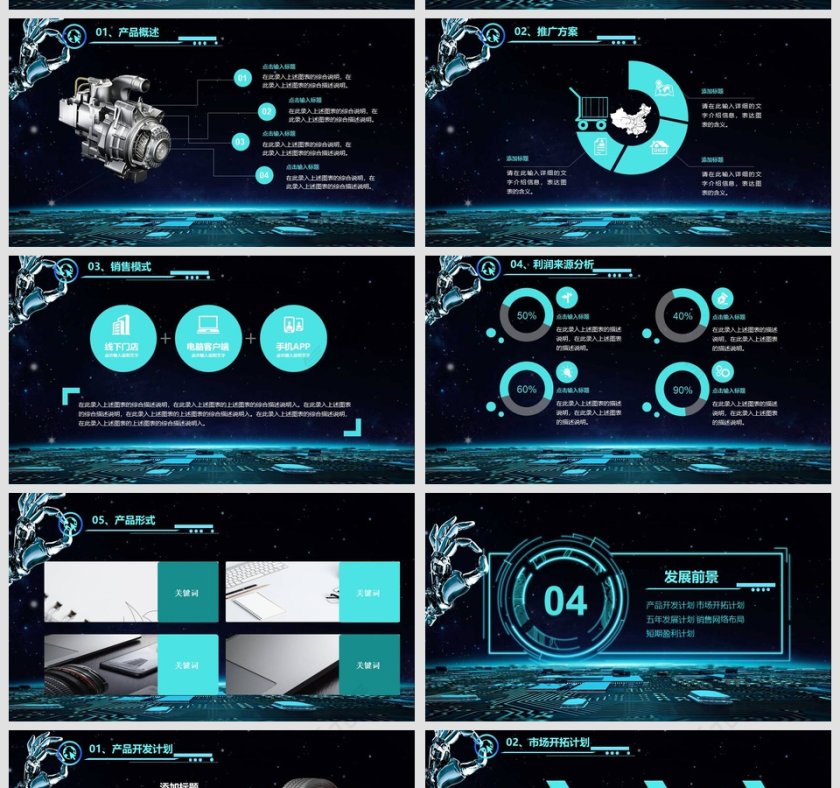科技动感互联网创业计划书PPT商业计划书PPT第5张