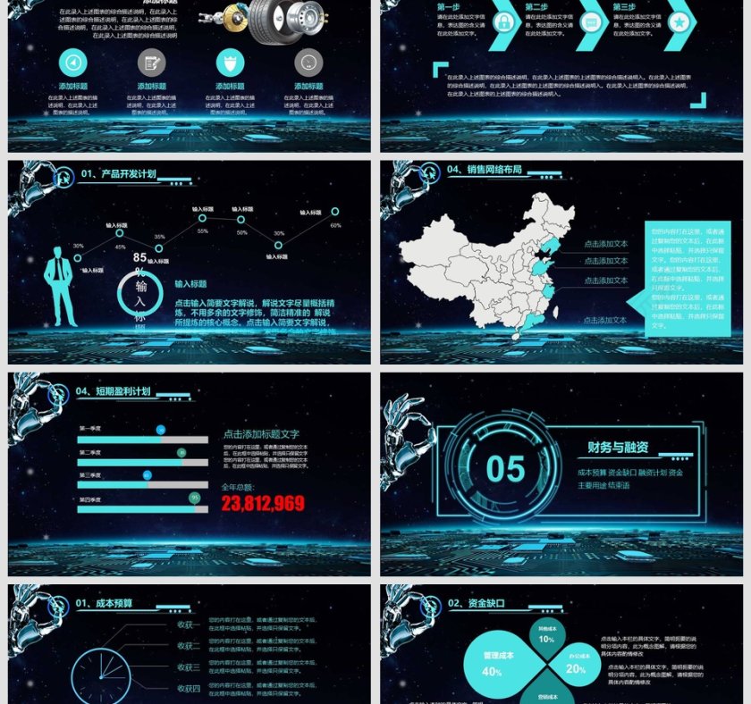 科技动感互联网创业计划书PPT商业计划书PPT第6张