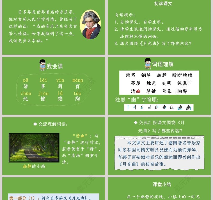 部编版六年级语文上册月光曲PPT课件第2张