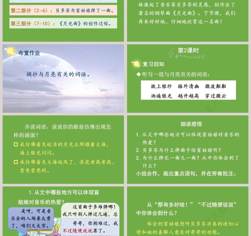 部编版六年级语文上册月光曲PPT课件第3张