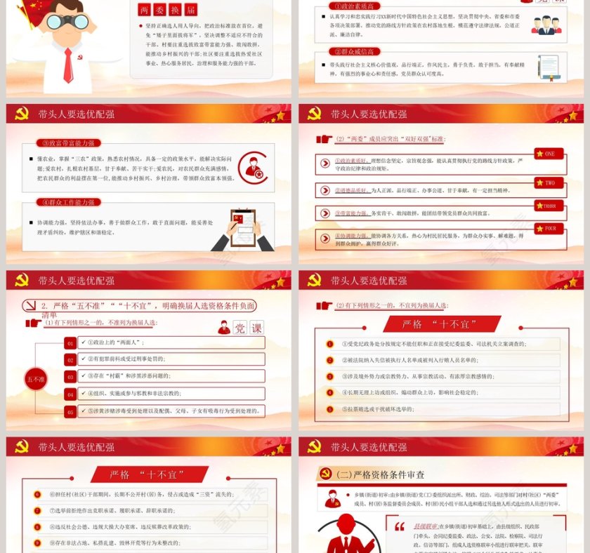 村两委换届选举工作汇报PPT模板第3张