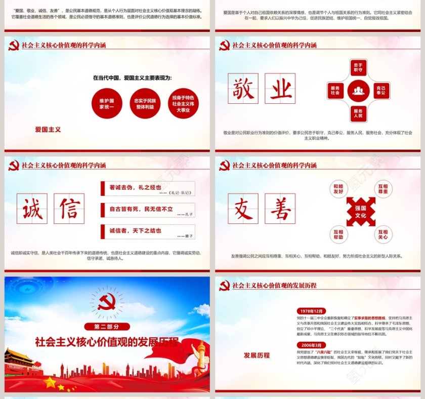 社会主义核心价值观PPT模板第4张