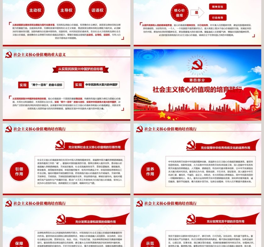 社会主义核心价值观PPT模板第6张