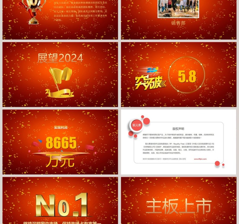 红色简约大气公司年度总结暨颁奖大会PPT第3张