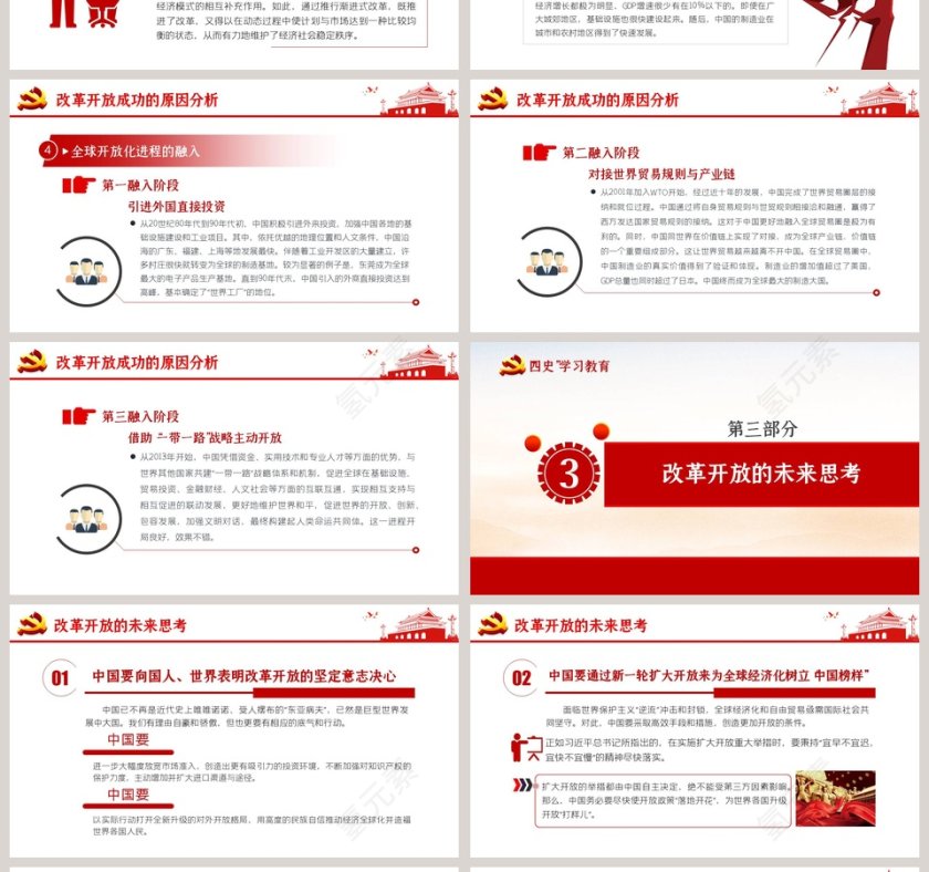 四史学习教育专题党课改革开放PPT模板第4张